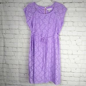 Motherhood Lilac Lace Maternity Dress